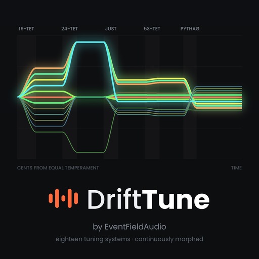 DriftTune — twelve tuning slots drifting away from equal temperament over time